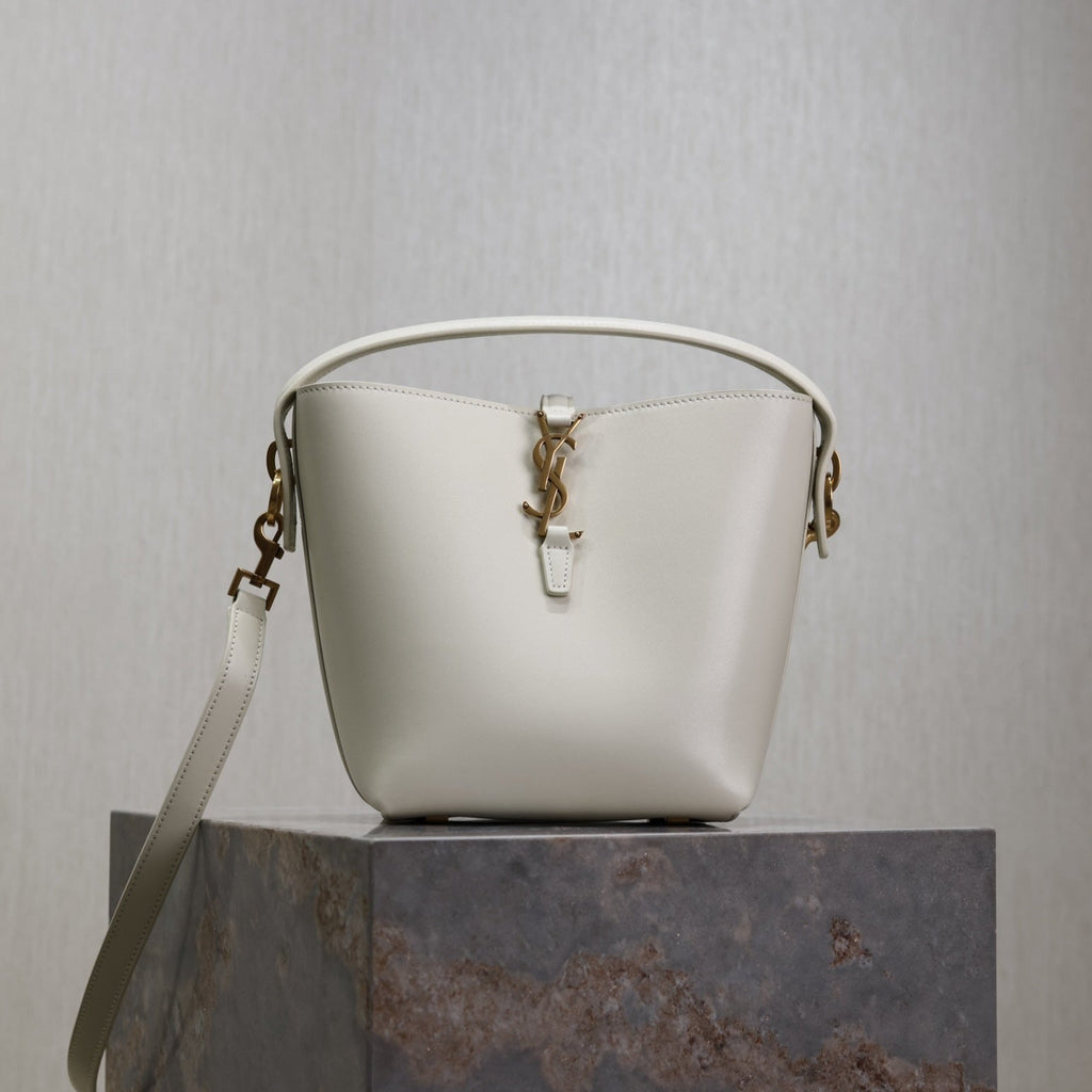 Saint Laurent 25S Le 37 Bag 20 in Dusty Gray Calfskin Gold Hardwre