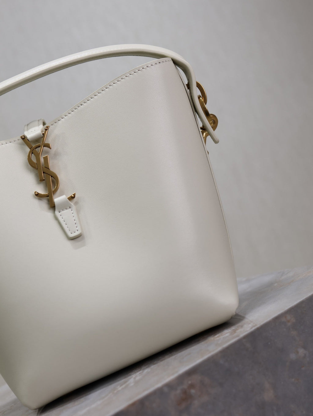 Saint Laurent 25S Le 37 Bag 20 in Dusty Gray Calfskin Gold Hardwre