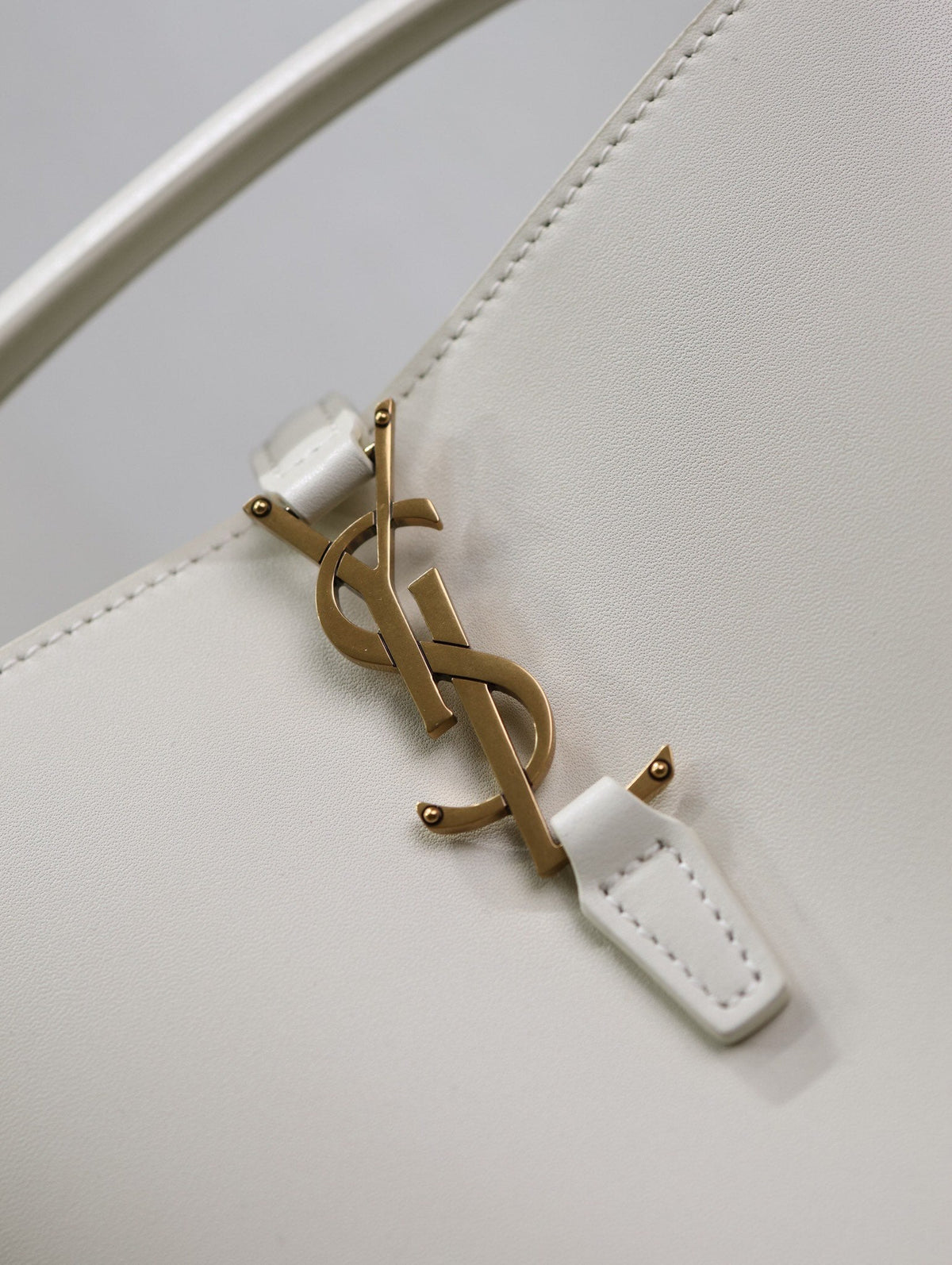 Saint Laurent 25S Le 37 Bag 20 in Dusty Gray Calfskin Gold Hardwre