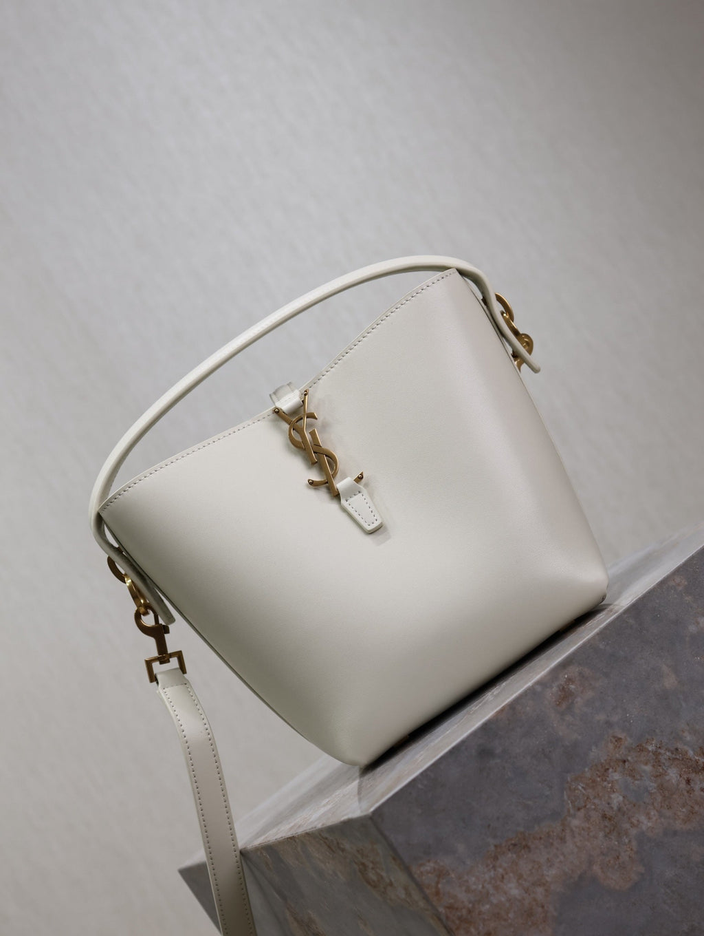 Saint Laurent 25S Le 37 Bag 20 in Dusty Gray Calfskin Gold Hardwre