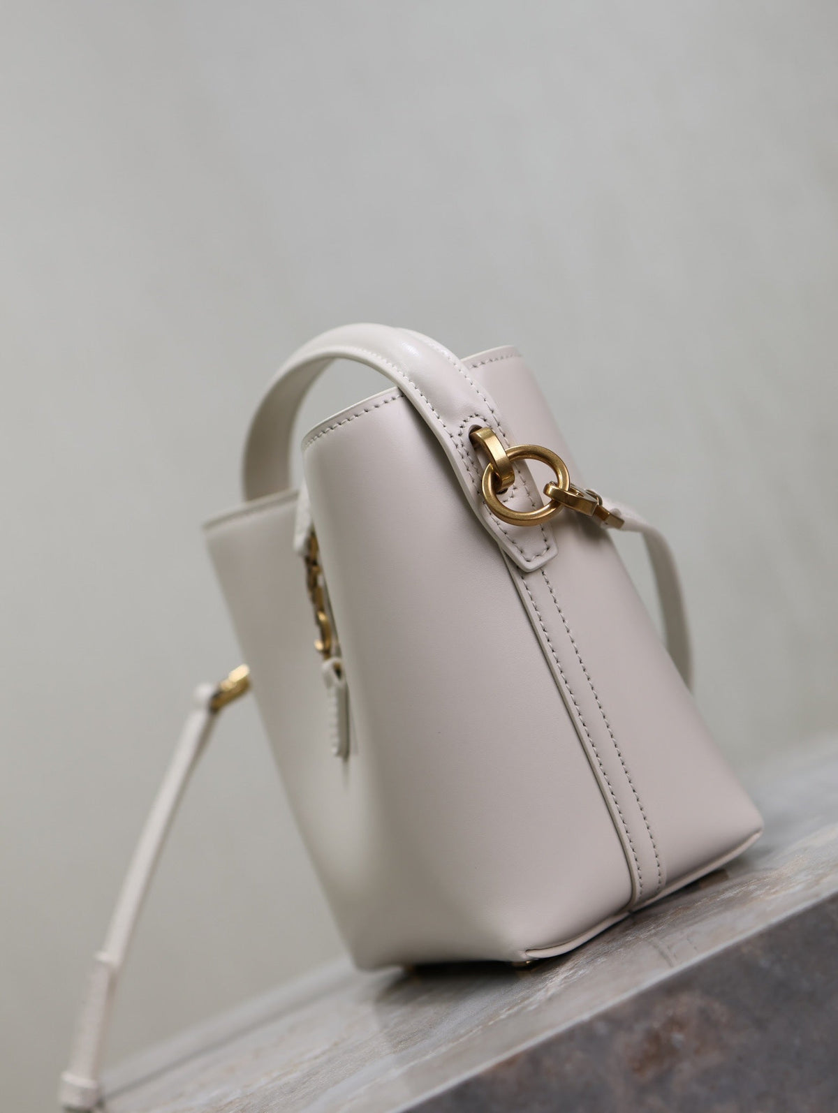 Saint Laurent 25S Le 37 Mini 15 in Dusty Gray Calfskin Gold Hardwre Bag
