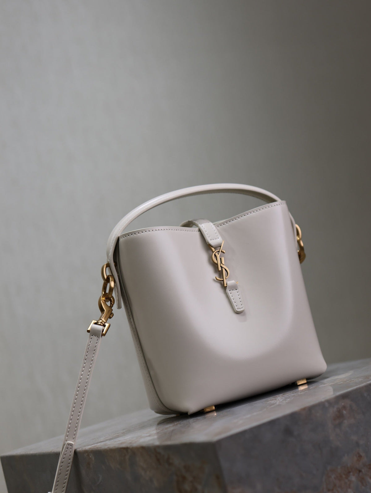 Saint Laurent 25S Le 37 Mini 15 in Dusty Gray Calfskin Gold Hardwre Bag
