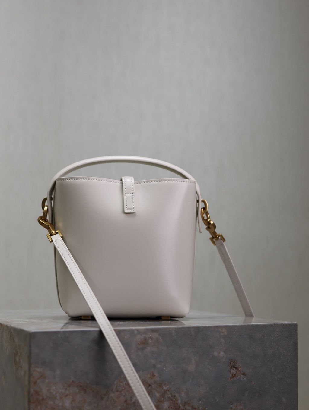 Saint Laurent 25S Le 37 Mini 15 in Dusty Gray Calfskin Gold Hardwre Bag