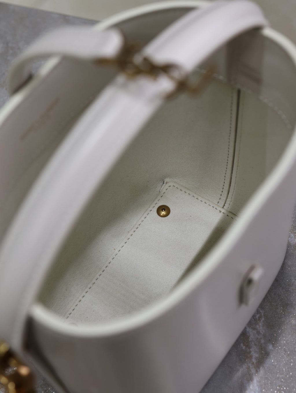 Saint Laurent 25S Le 37 Mini 15 in Dusty Gray Calfskin Gold Hardwre Bag