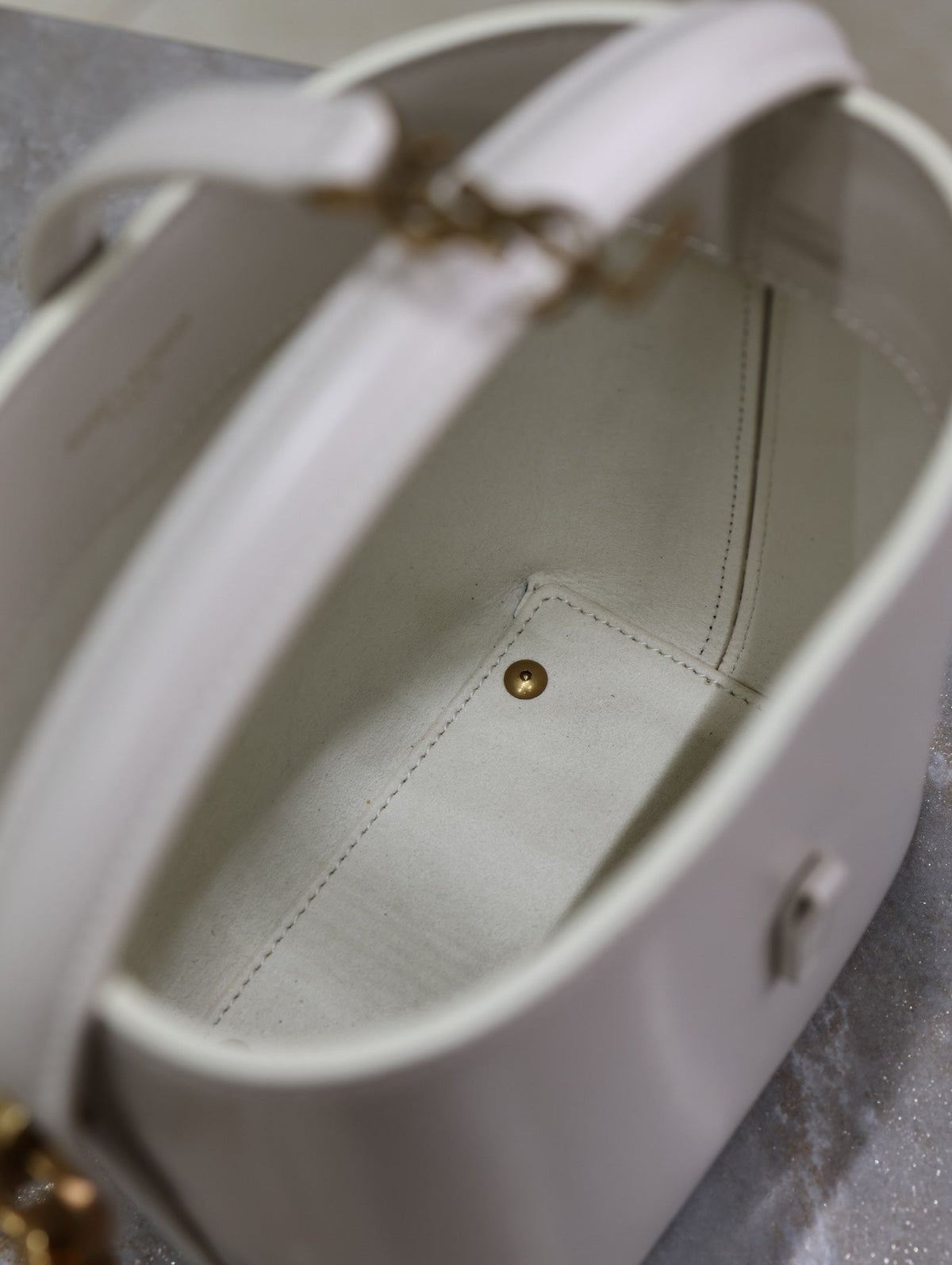 Saint Laurent 25S Le 37 Mini 15 in Dusty Gray Calfskin Gold Hardwre Bag