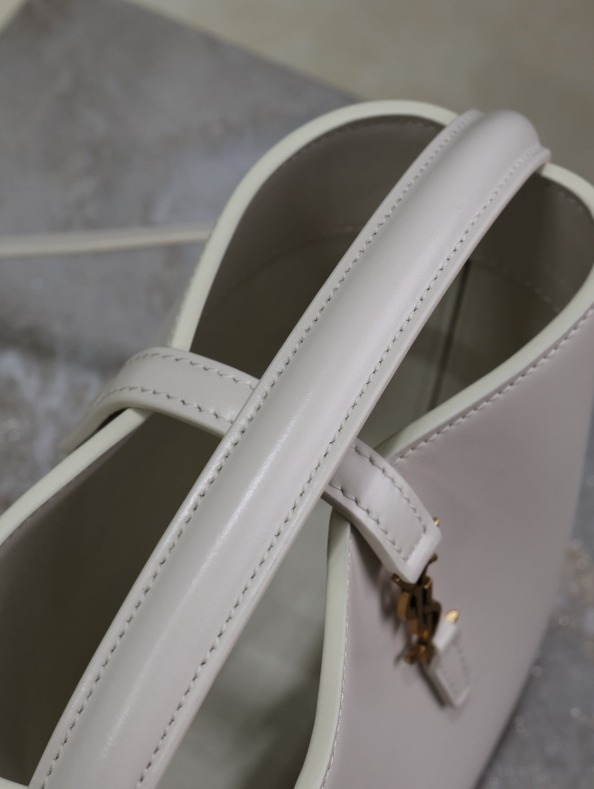 Saint Laurent 25S Le 37 Mini 15 in Dusty Gray Calfskin Gold Hardwre Bag