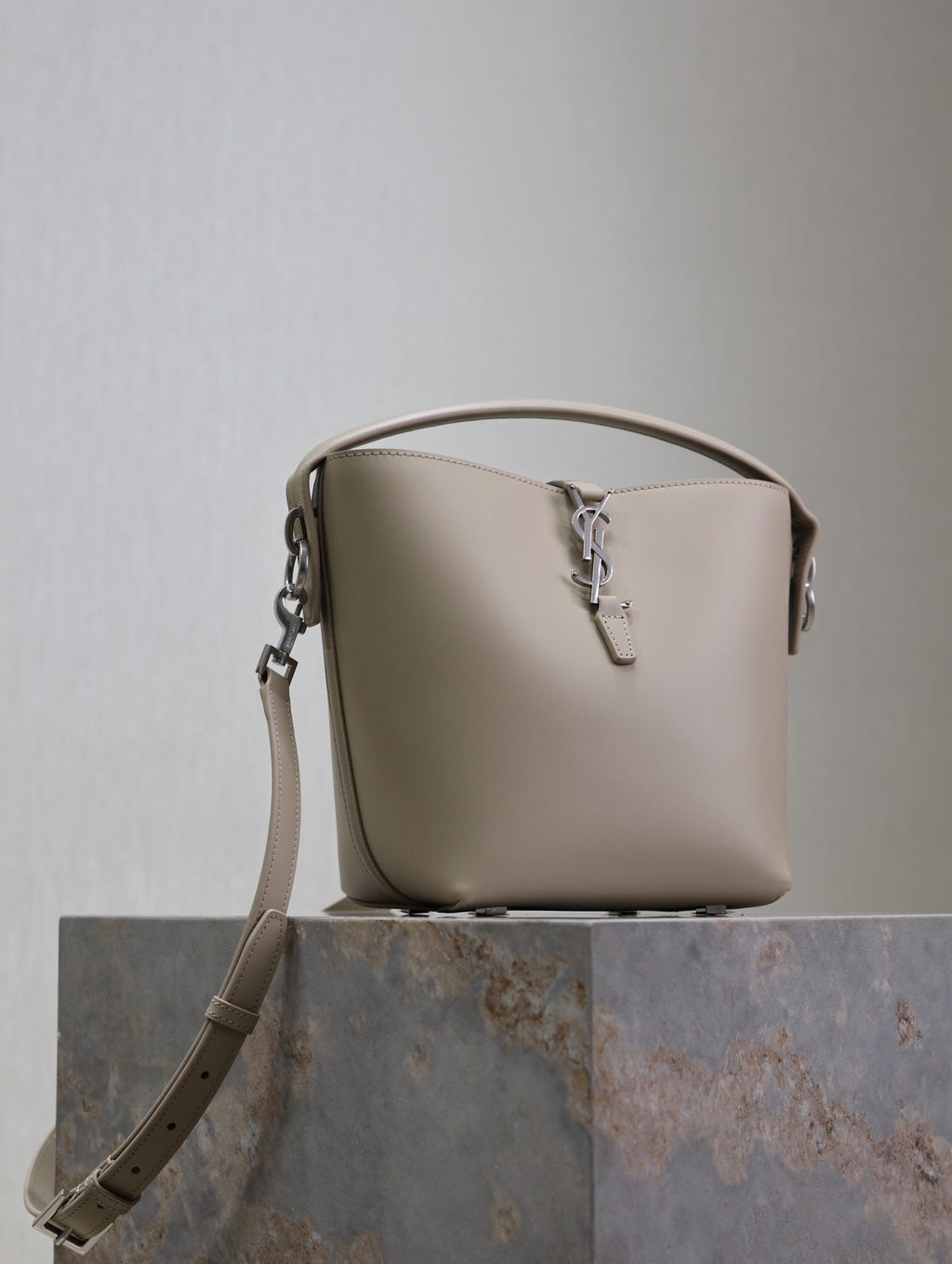 Saint Laurent 25S Le 37 Bag 20 in Dusty Gray Calfskin Silver Hardwre