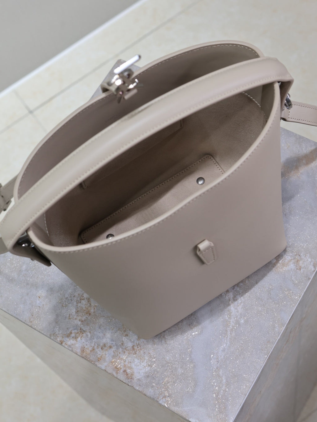 Saint Laurent 25S Le 37 Bag 20 in Dusty Gray Calfskin Silver Hardwre
