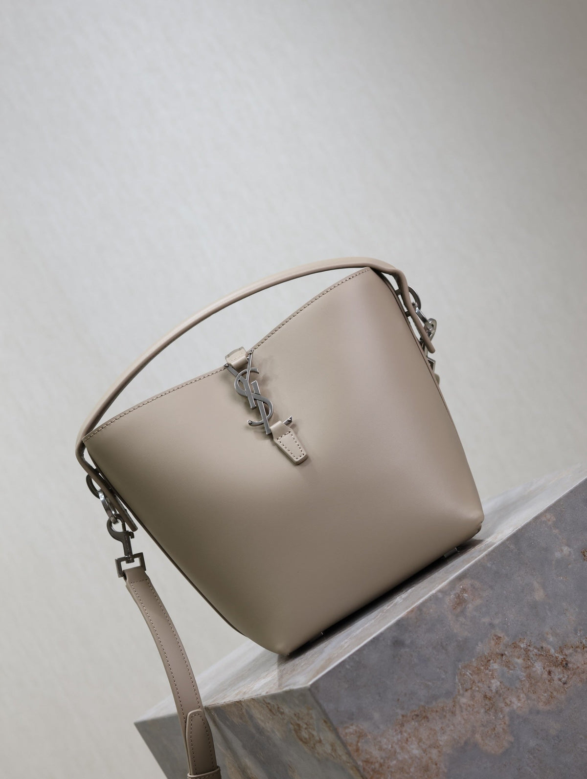 Saint Laurent 25S Le 37 Bag 20 in Dusty Gray Calfskin Silver Hardwre