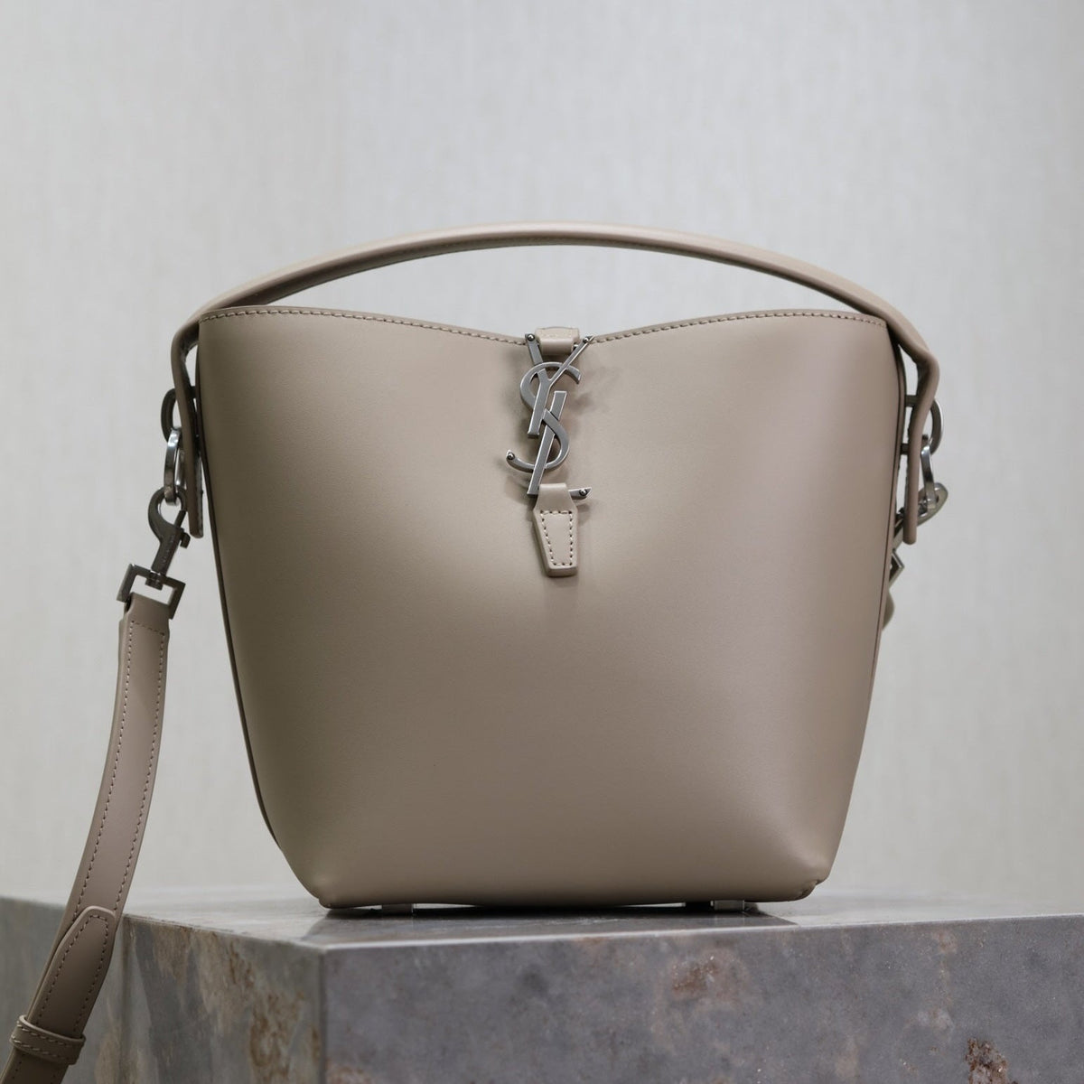 Saint Laurent 25S Le 37 Bag 20 in Dusty Gray Calfskin Silver Hardwre