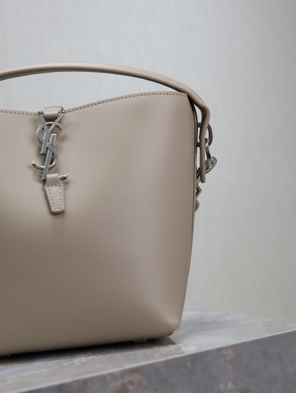 Saint Laurent 25S Le 37 Bag 20 in Dusty Gray Calfskin Silver Hardwre
