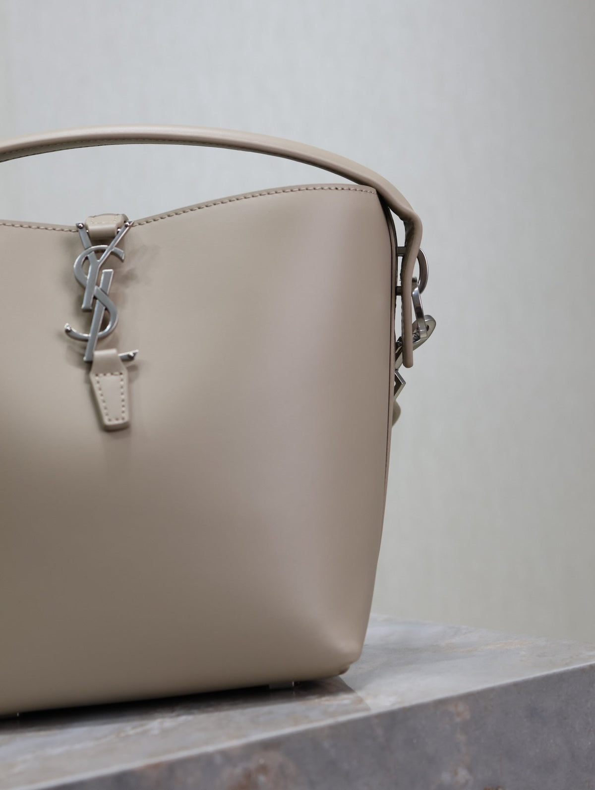 Saint Laurent 25S Le 37 Bag 20 in Dusty Gray Calfskin Silver Hardwre