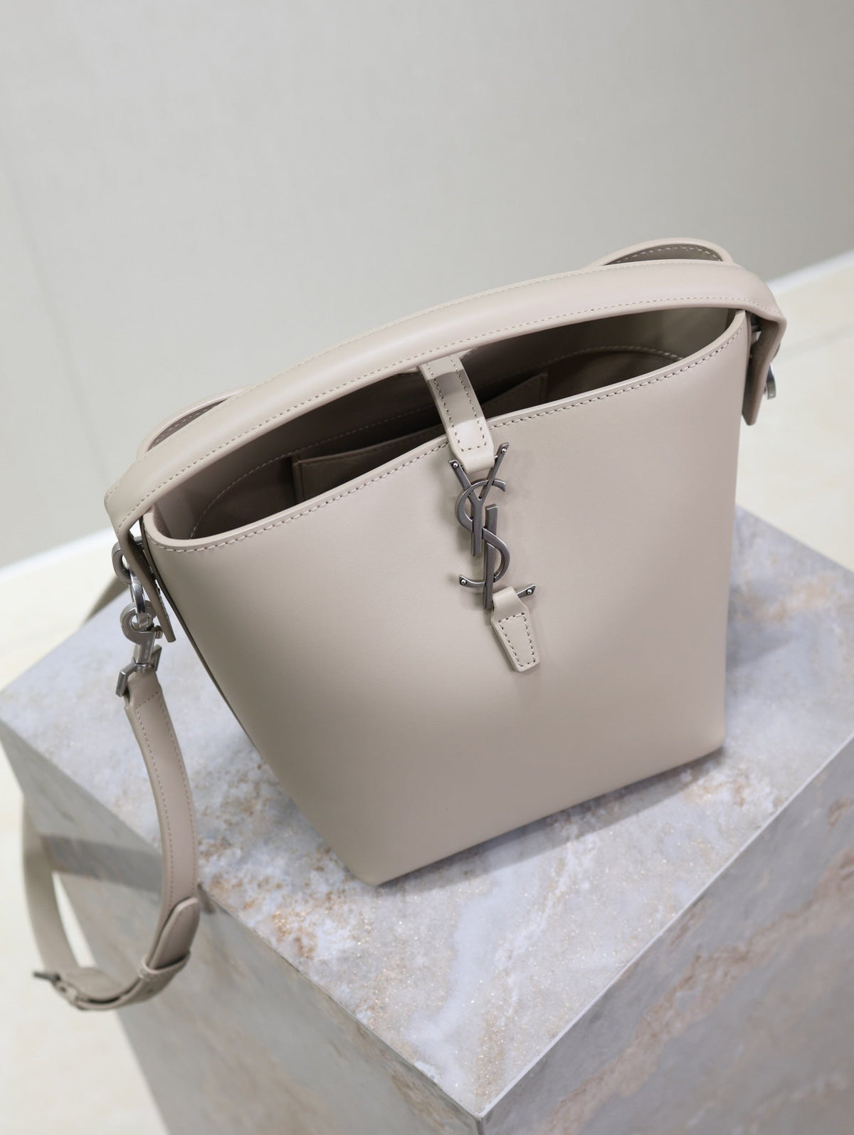 Saint Laurent 25S Le 37 Bag 20 in Dusty Gray Calfskin Silver Hardwre