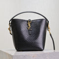 Saint Laurent 25S Le 37 20 in Black Snake Embossed Calfskin Gold Hardwre Bag