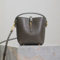 Saint Laurent 25S Le 37 Mini 15 in Brown Lizard Pattern Calfskin Gold Hardwre Bag
