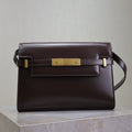 Saint Laurent 25S Manhattan Small 24 in Rouge Cabernet Calfskin Gold Hardwre Bag