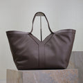 Saint Laurent 25S Y Tote 50 in Purple Brown Calfskin Gold Hardwre