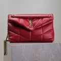 Saint Laurent Puffer Small 29 in Red Lambskin Gold Hardware Bag