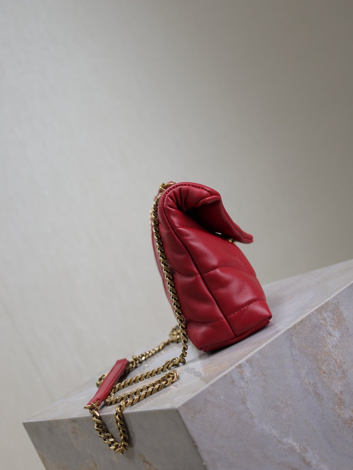 Saint Laurent Puffer Toy 23 in Red Lambskin Gold Hardware Bag