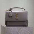 Saint Laurent 25S Sunset MM 25 in Grayish Purple Calfskin Gold Hardwre Bag
