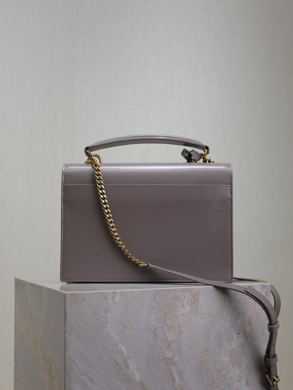 Saint Laurent 25S Sunset MM 25 in Grayish Purple Calfskin Gold Hardwre Bag