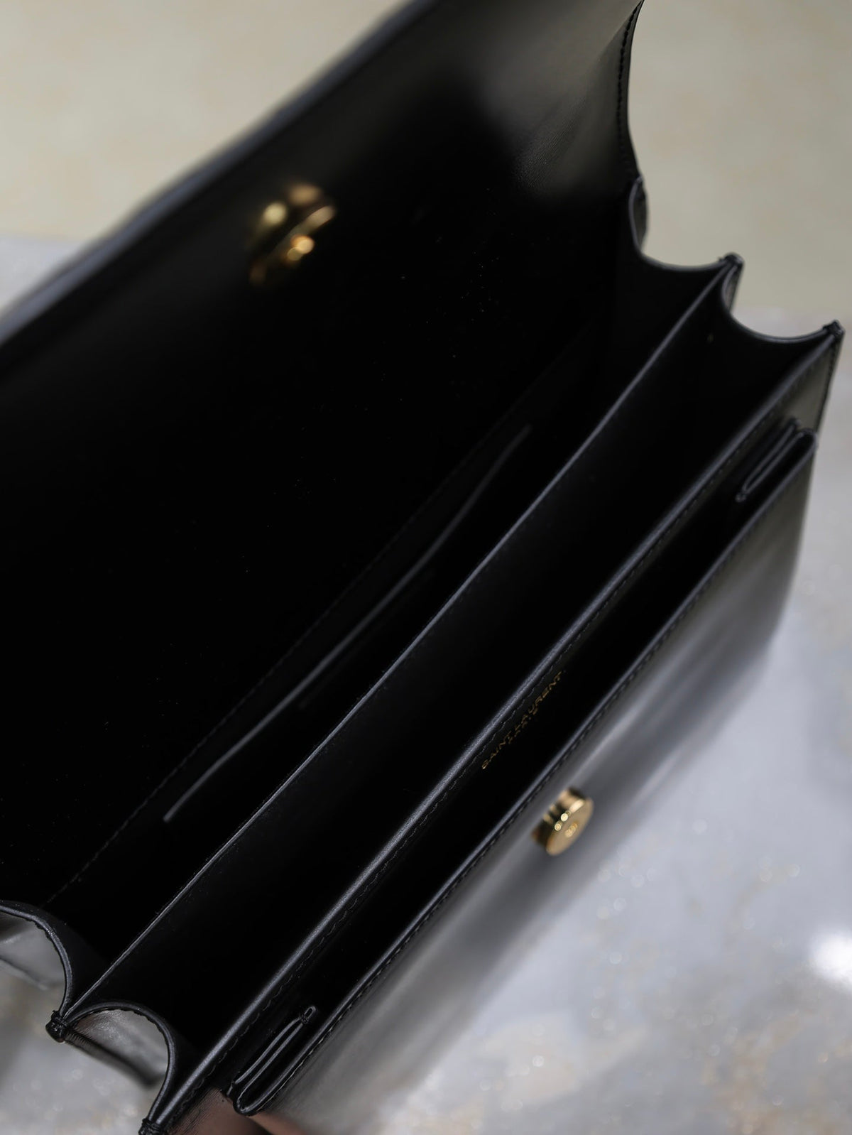 Saint Laurent 25S Sunset Bag 22 in Black Calfskin and Suede Gold Hardwre