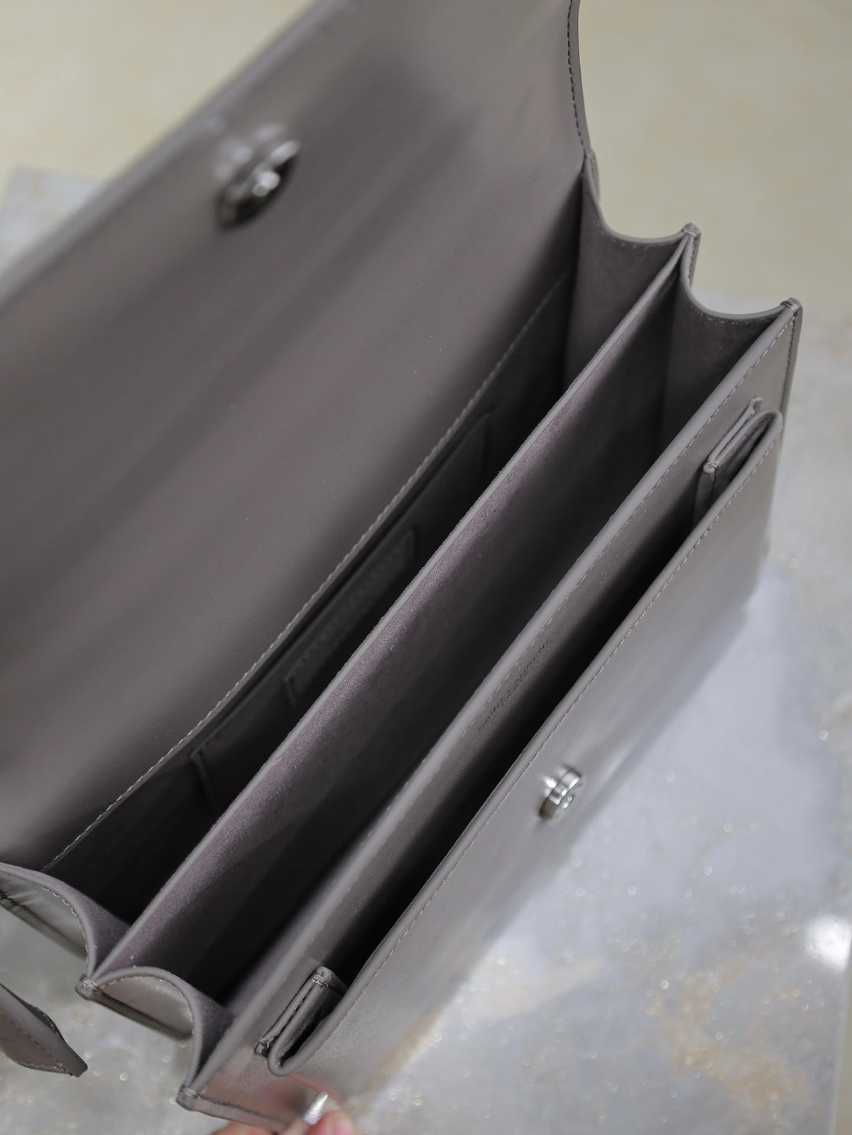 Saint Laurent 25S Sunset Bag 22 in Dark Purple Calfskin Silver Hardwre