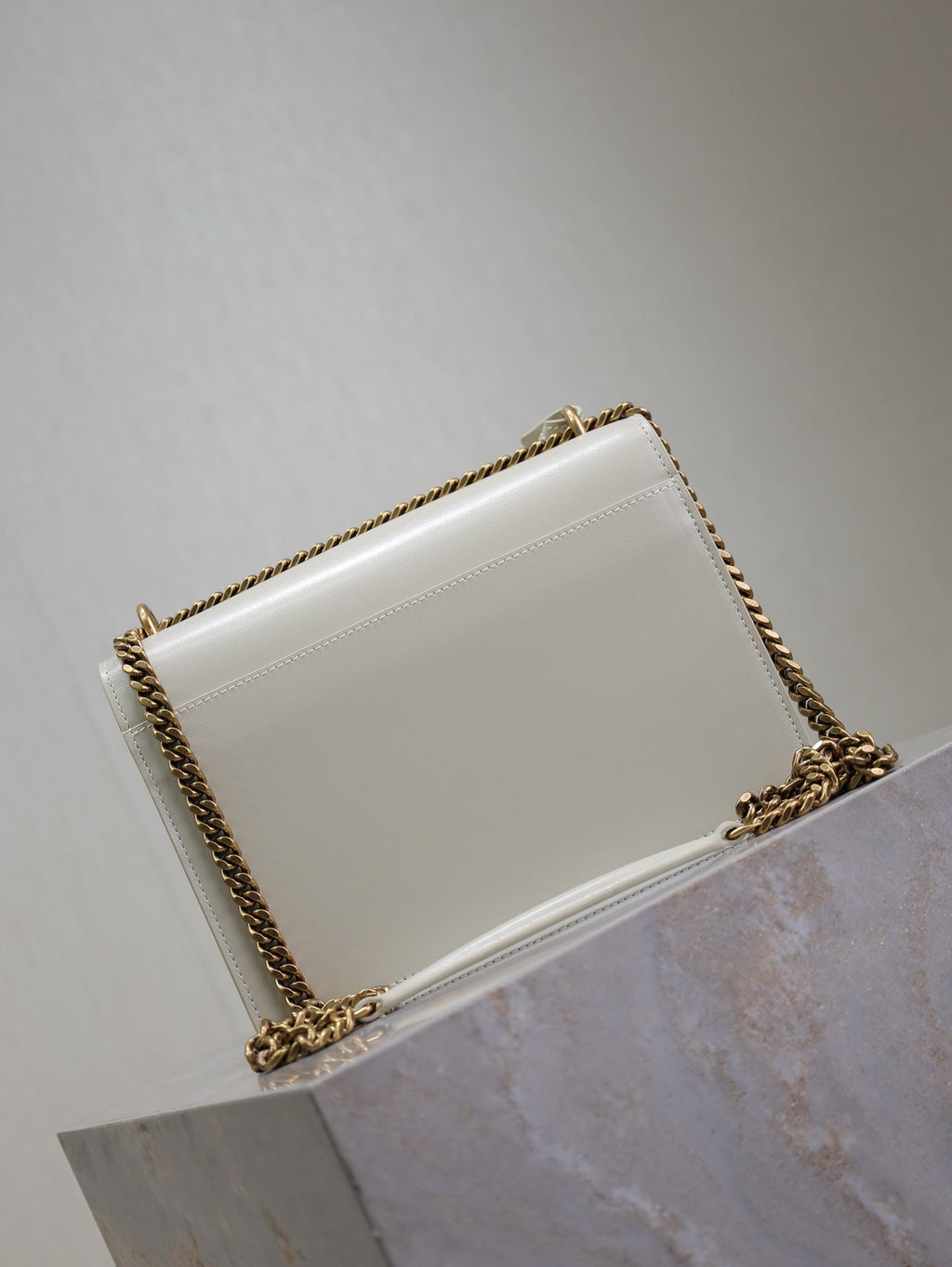 Saint Laurent 25S Sunset Bag 22 in Ivory Calfskin Gold Hardwre