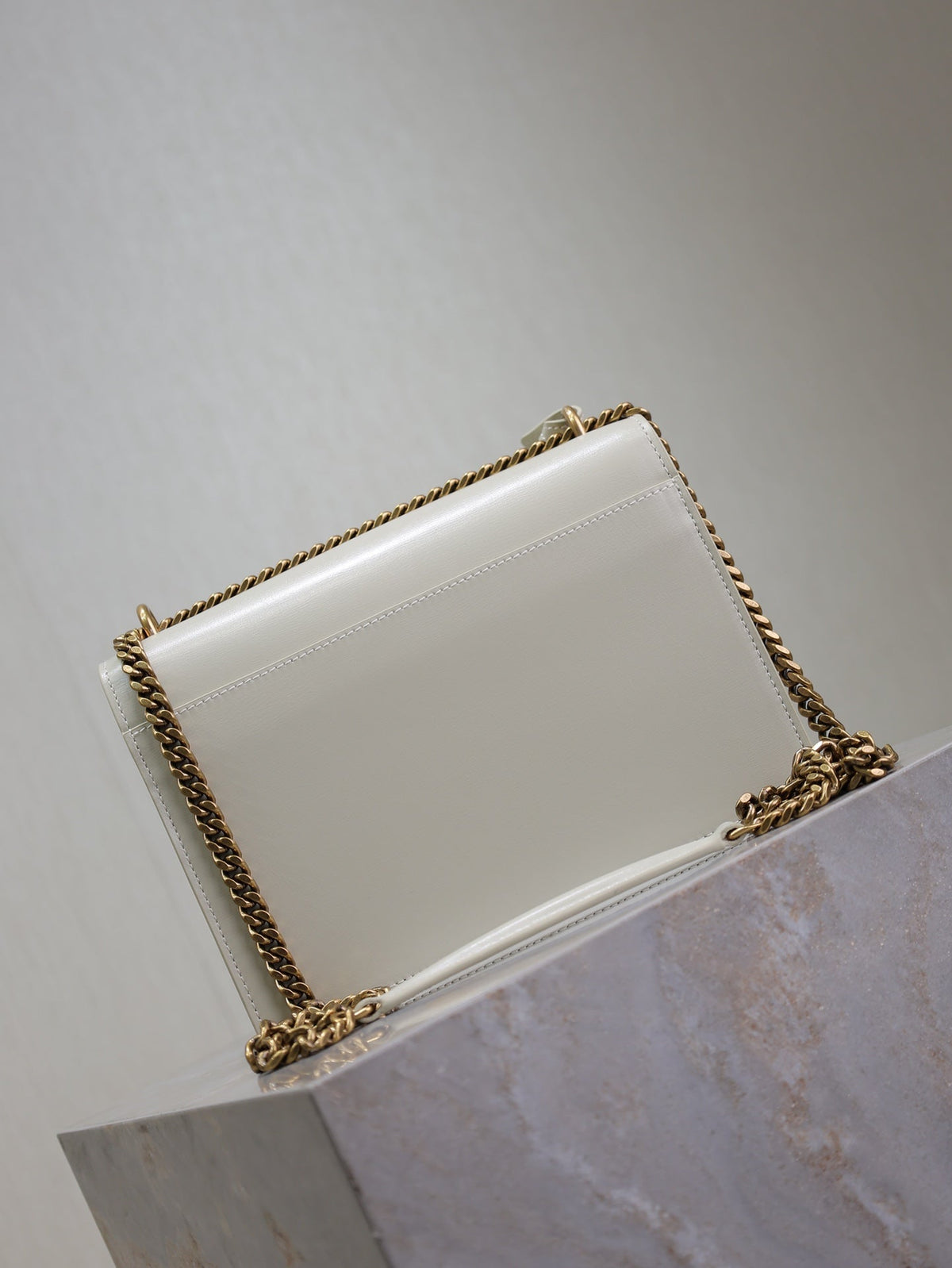 Saint Laurent 25S Sunset Bag 22 in Ivory Calfskin Gold Hardwre