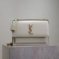 Saint Laurent 25S Sunset Bag 22 in Ivory Calfskin Gold Hardwre
