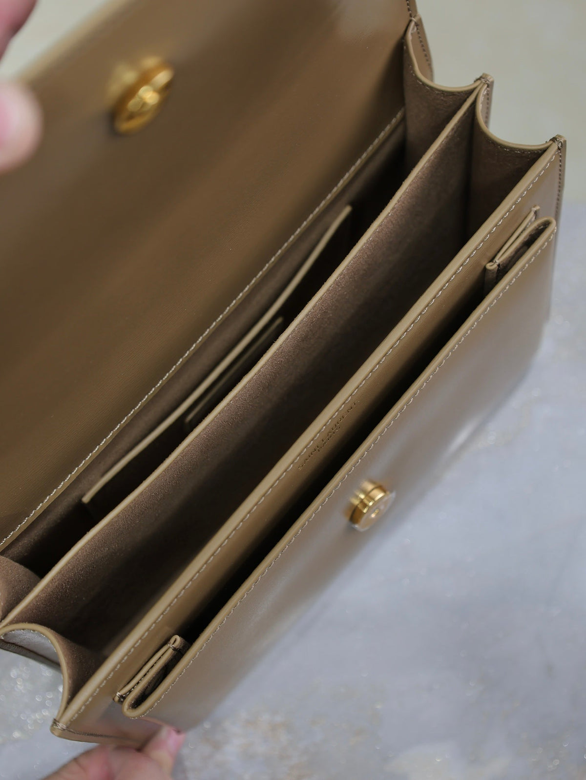 Saint Laurent 25S Sunset Bag 22 in Brown Calfskin Gold Hardwre