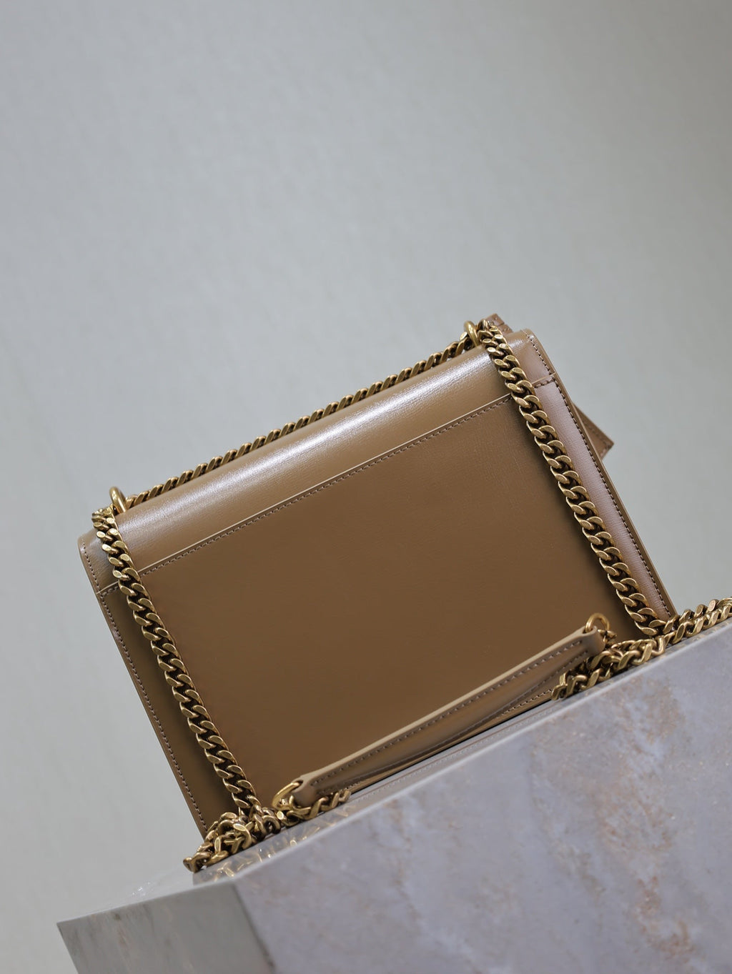 Saint Laurent 25S Sunset Bag 22 in Brown Calfskin Gold Hardwre