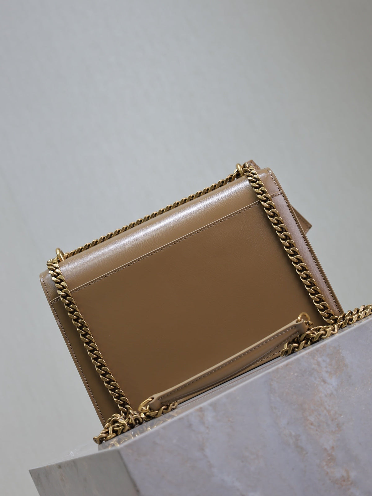 Saint Laurent 25S Sunset Bag 22 in Brown Calfskin Gold Hardwre