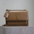 Saint Laurent 25S Sunset Bag 22 in Brown Calfskin Gold Hardwre