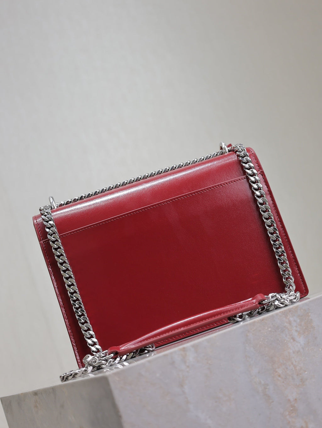 Saint Laurent 25S Sunset Bag 22 in Crimson Red Calfskin Silver Hardwre