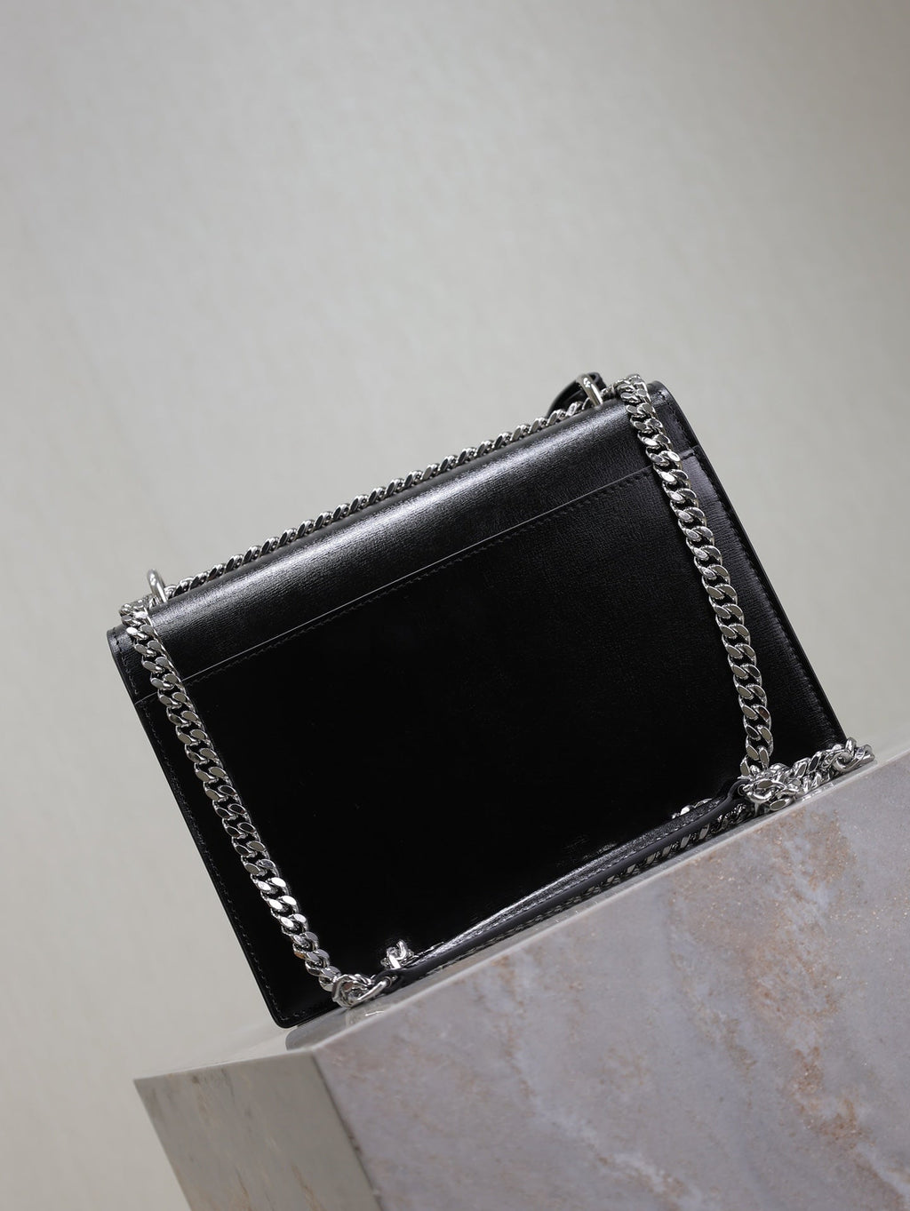 Saint Laurent 25S Sunset Bag 22 in Black Calfskin Silver Hardwre