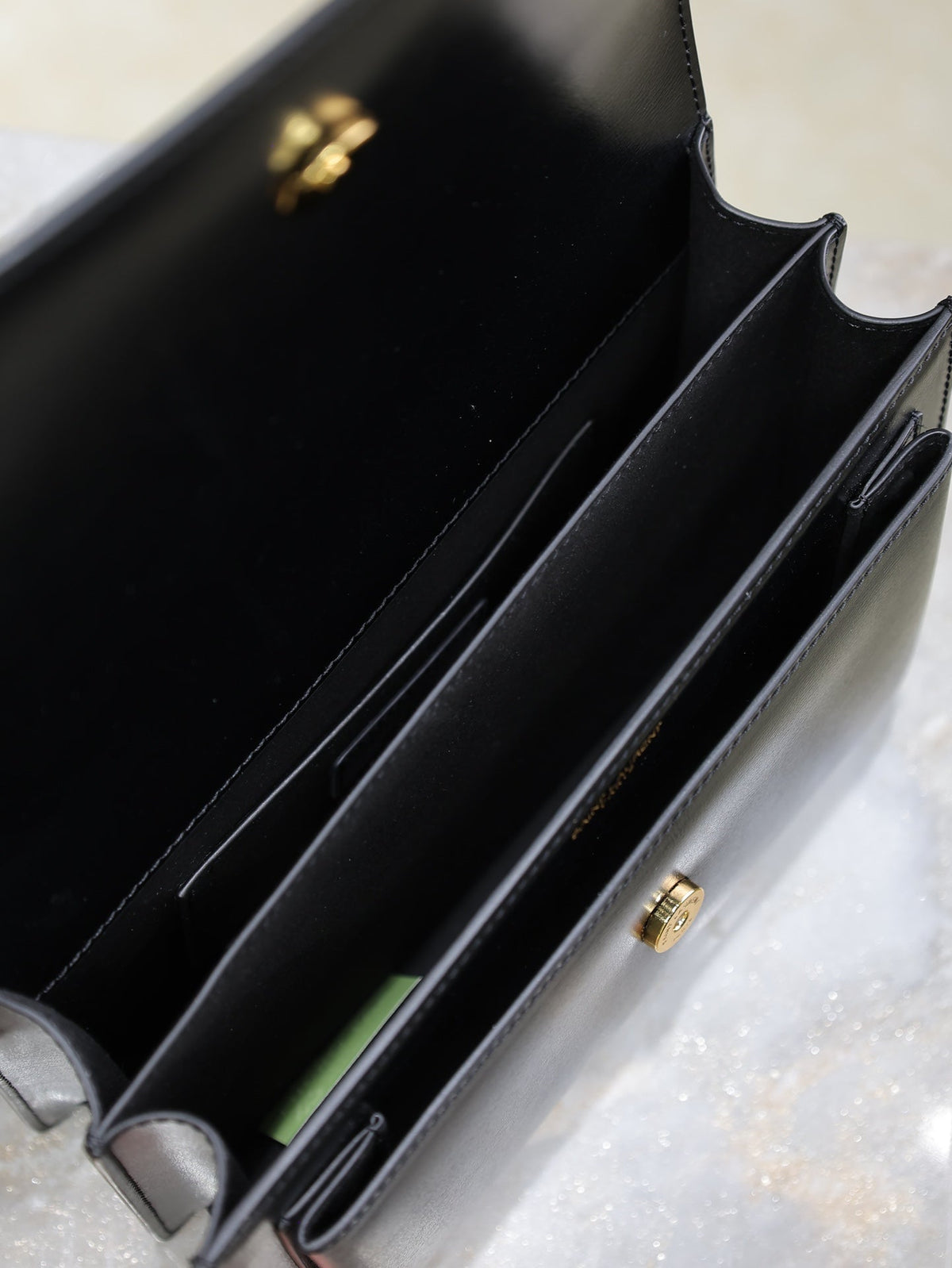 Saint Laurent 25S Sunset Bag 22 in Black Calfskin Gold Hardwre