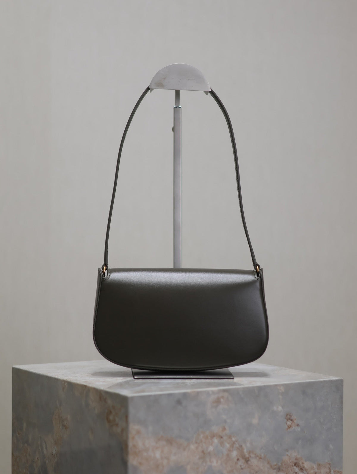 Saint Laurent Mini Voltaire in Box 17 in Kombu Green Calfskin Gold Logo Bag