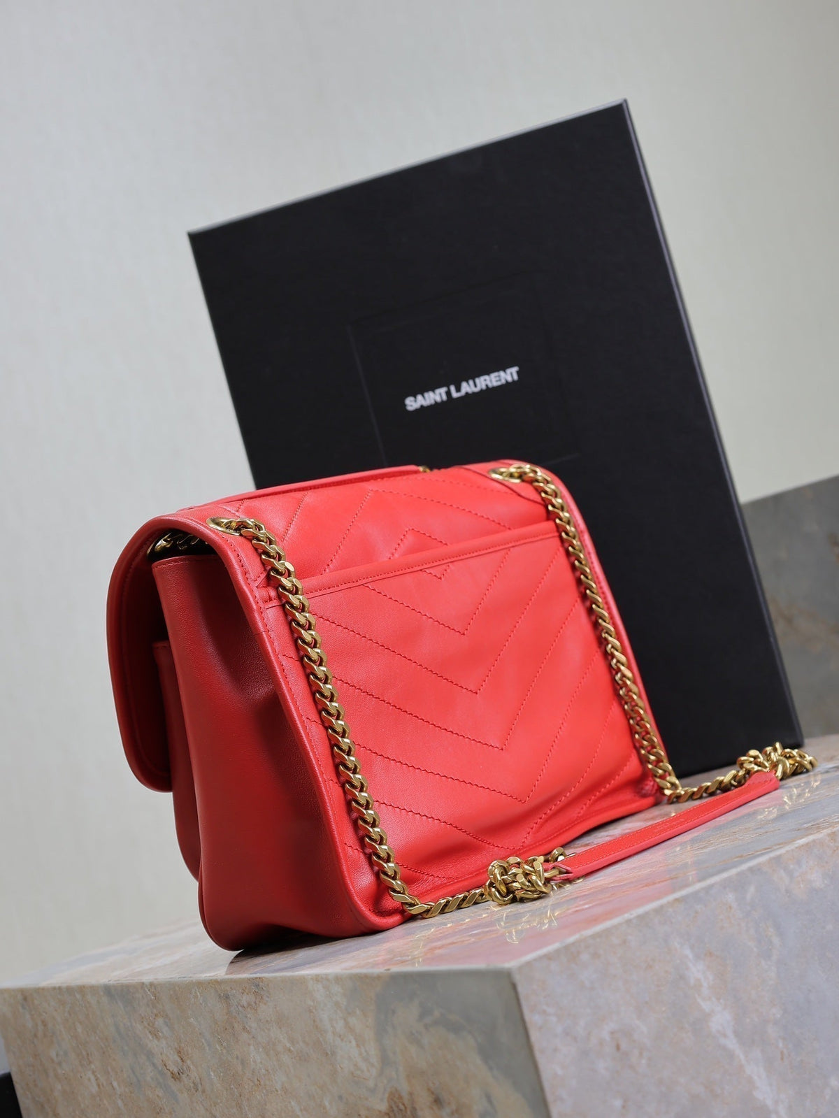 Saint Laurent Niki Medium 28 in Classic Red Lambskin Gold Hardware Bag