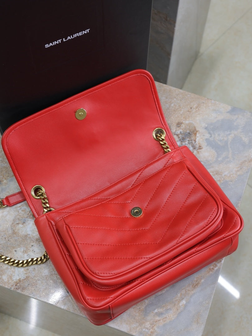 Saint Laurent Niki Medium 28 in Classic Red Lambskin Gold Hardware Bag