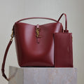 Saint Laurent 25S Le 5 À 7 Bucket 26 in Dark Burgundy Calfskin Gold Hardwre