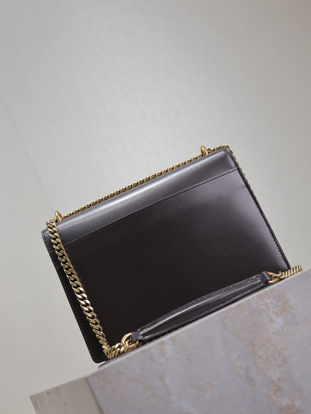 Saint Laurent 25S Sunset Bag 22 in Dark Purple Calfskin Gold Hardwre