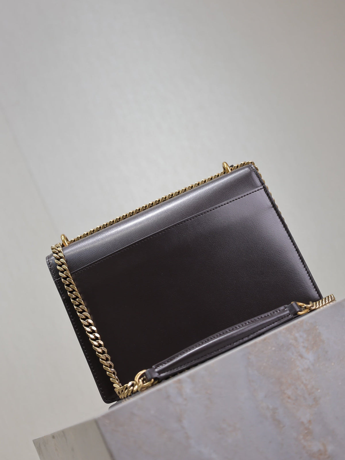 Saint Laurent 25S Sunset Bag 22 in Dark Purple Calfskin Gold Hardwre