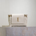 Saint Laurent Mini Nolita Bag 18 in White Lambskin Copper Hardware