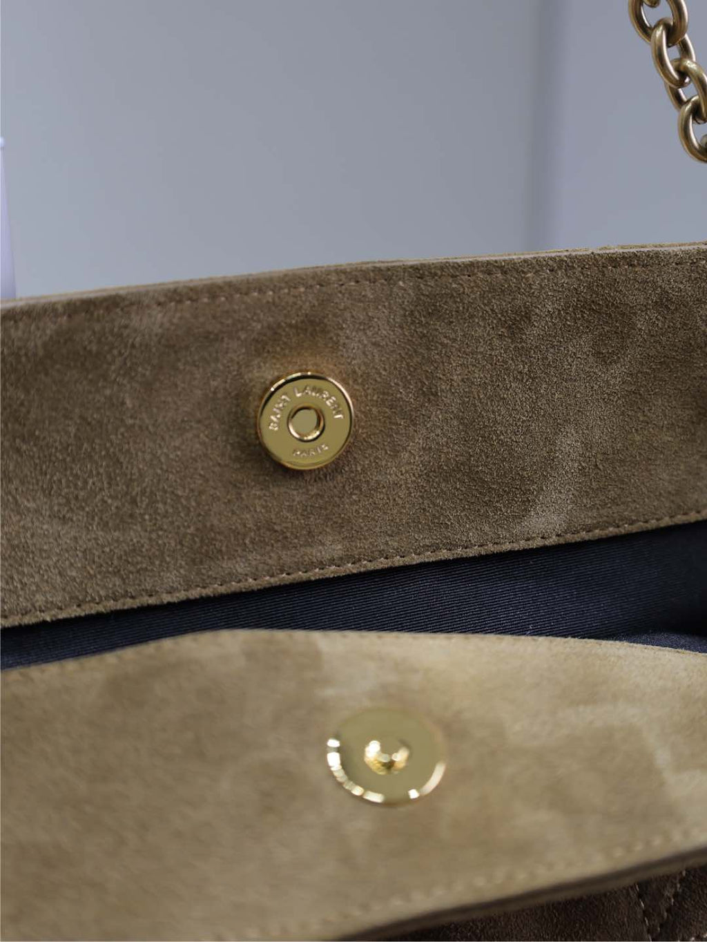 Saint Laurent Niki Tote Bag 34 in Camel Brown Suede Gold Hardware