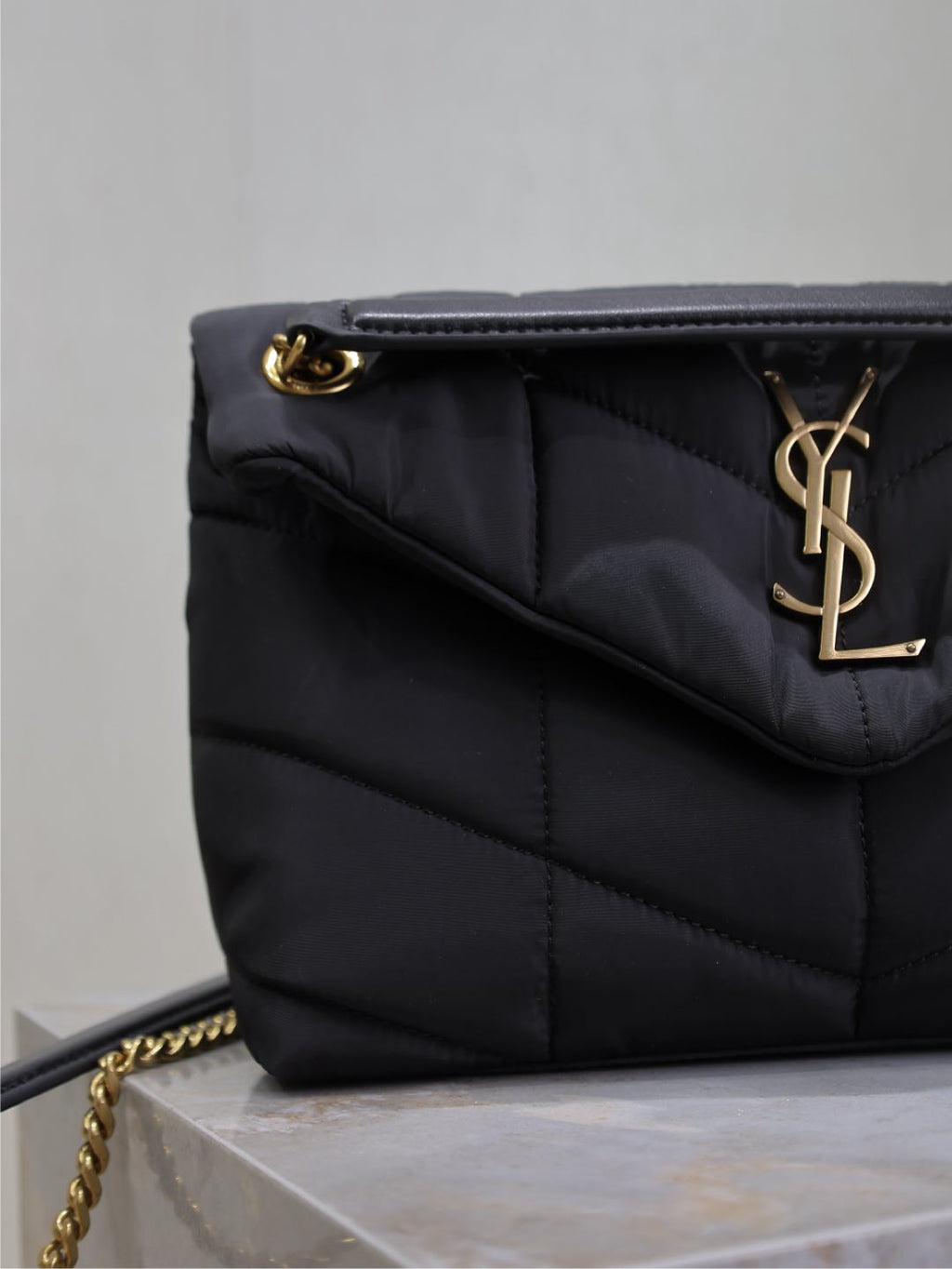 Saint Laurent 25S Loulou Puffer Medium 29 in Black Nylon Bag