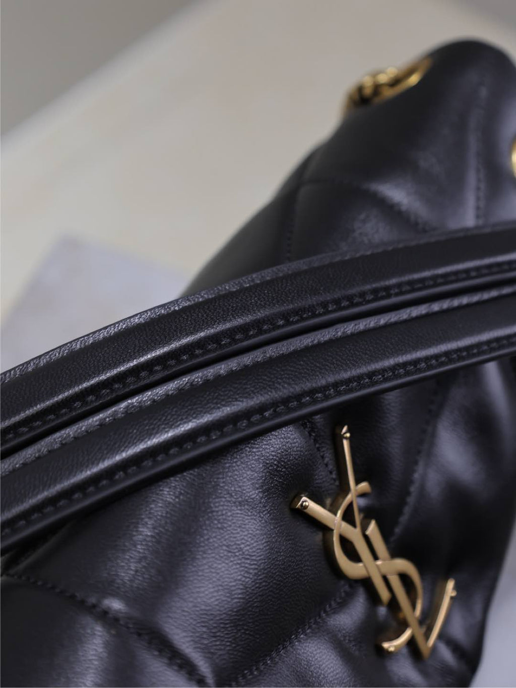 Saint Laurent 25S Loulou Puffer MM 29 in Black Calfskin Gold Hardware Bag