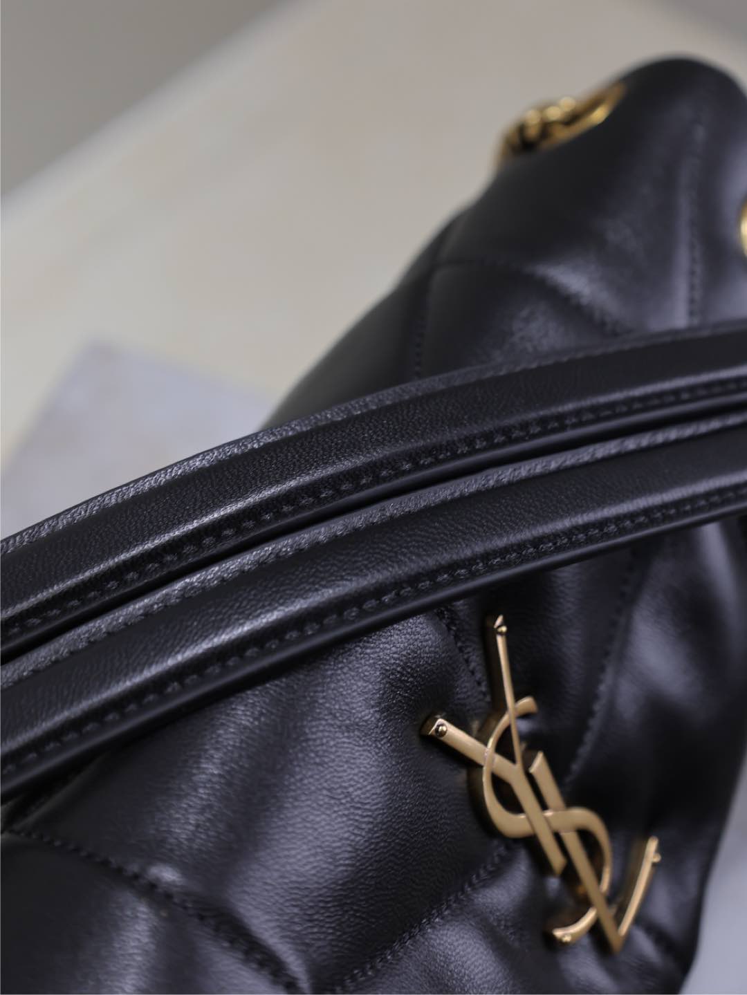 Saint Laurent 25S Loulou Puffer MM 29 in Black Calfskin Gold Hardware Bag