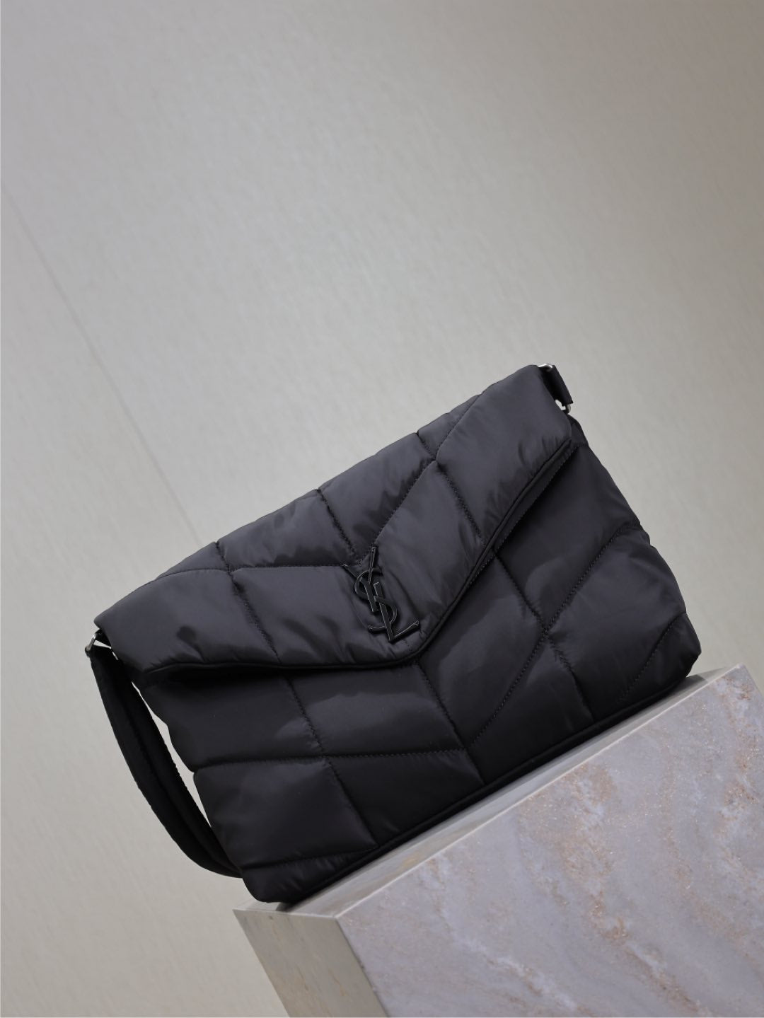 Saint Laurent 25S Loulou Puffer Bag 34 in Black Nylon Black Hardwre
