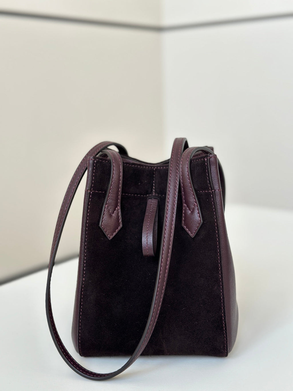 Fendi Origami Mini 19 in Wine Red Lambskin and Suede Bag